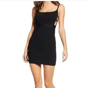 Tiger Mist Lana Cutout Back Bodycon Black Mini Dress Size Medium